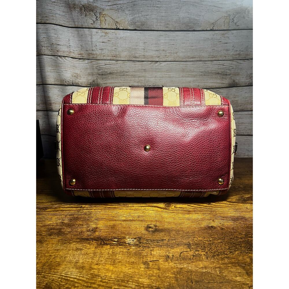 Gucci Aviatrix Monogram Medium Boston Bag - Bordeaux - Picture 11 of 15